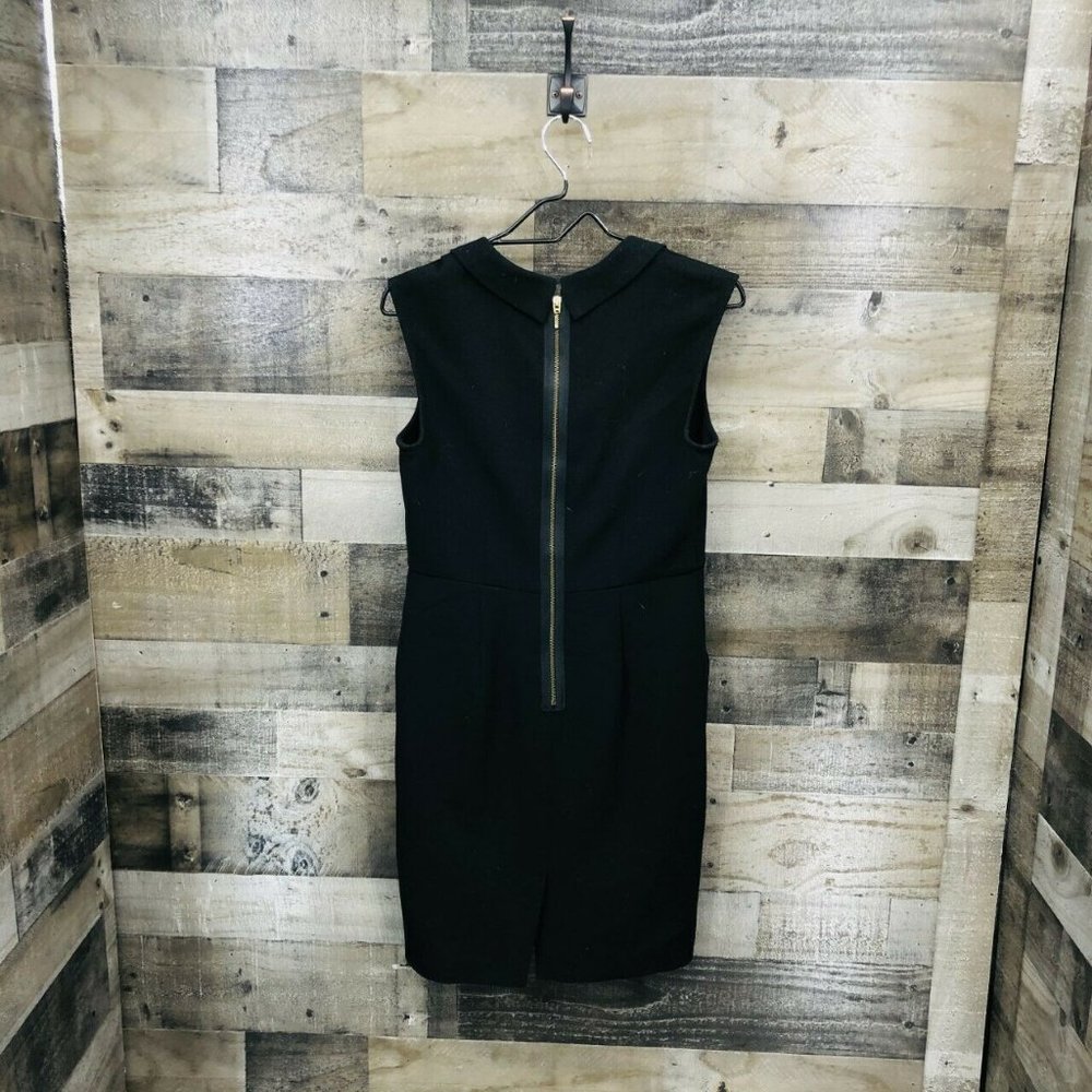 Ann Taylor Loft Draped Cowl Neck Dress Sz 4 Black - Picture 7 of 7
